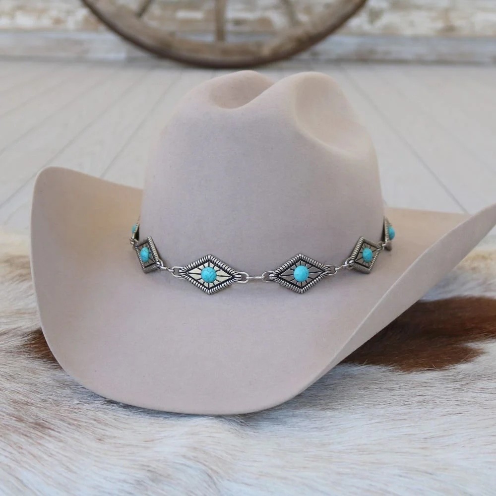 Willow - Silver Concho Hat Band – Diamond