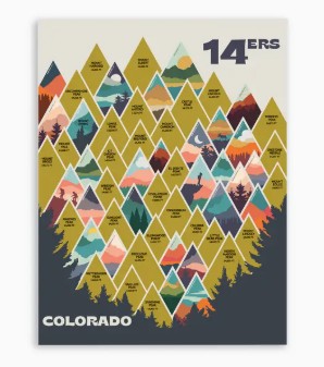 14ers Scratch Off Poster with Magnetic Hanger