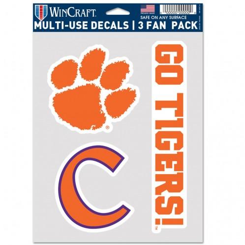 Clemson Tigers Multi Use 3 Pack Fan Decals
