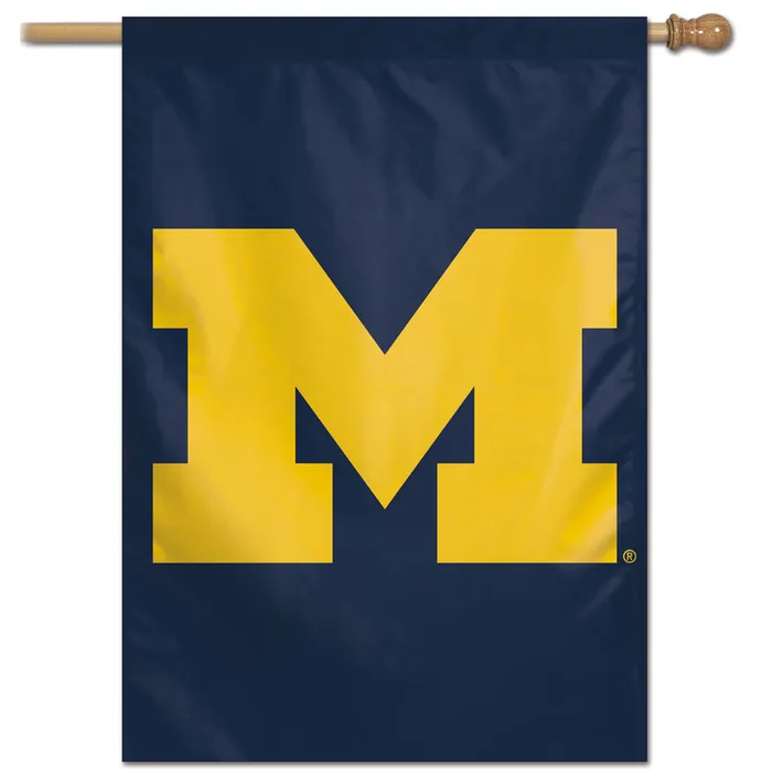 Michigan Wolverines Navy Primary Logo Vertical House Flag 28x40"