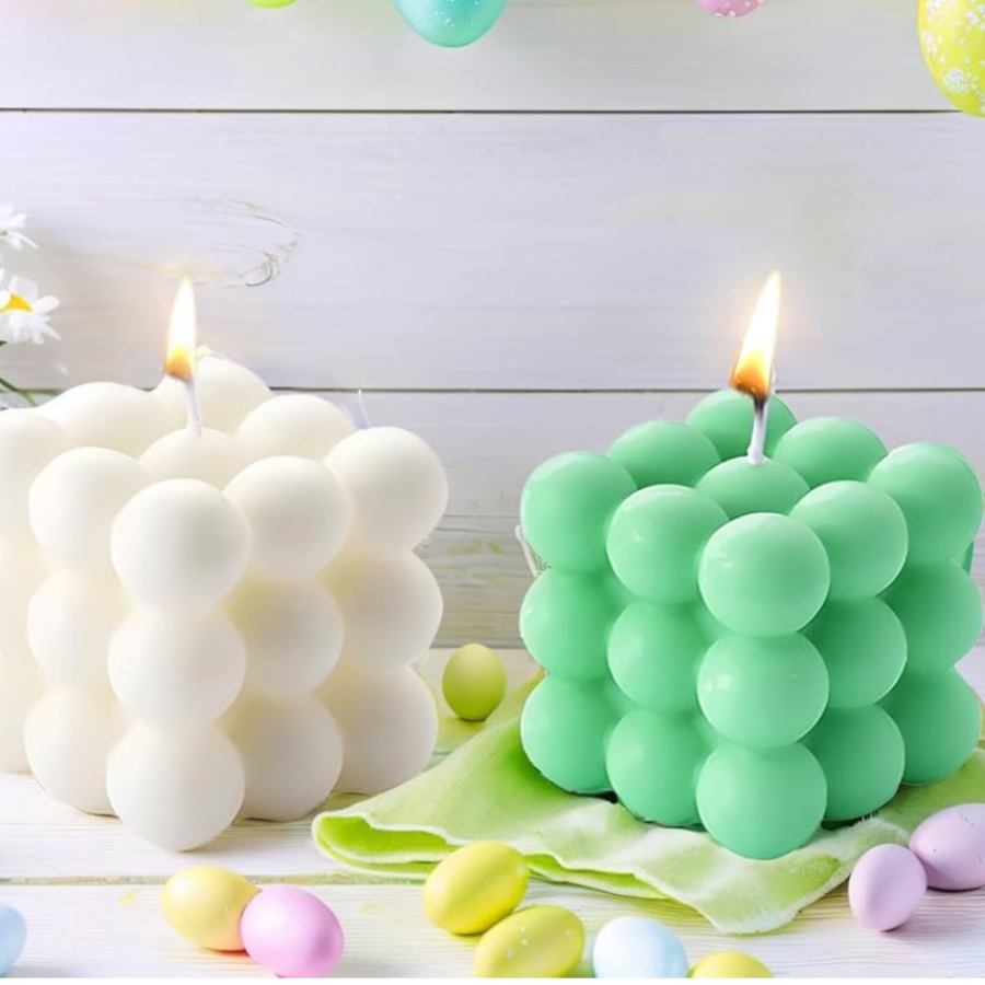 Aesthetic Bubble Cube Candle