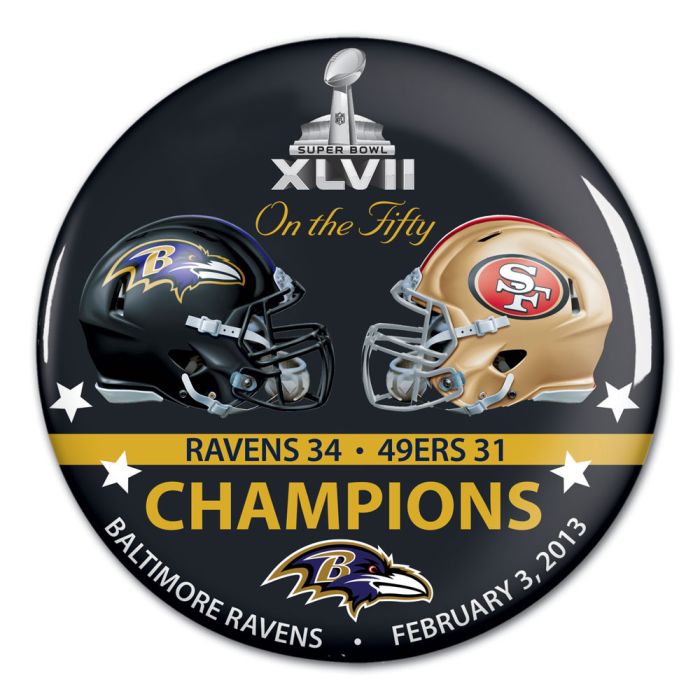 Baltimore Ravens Super Bowl XLVII Champions Button