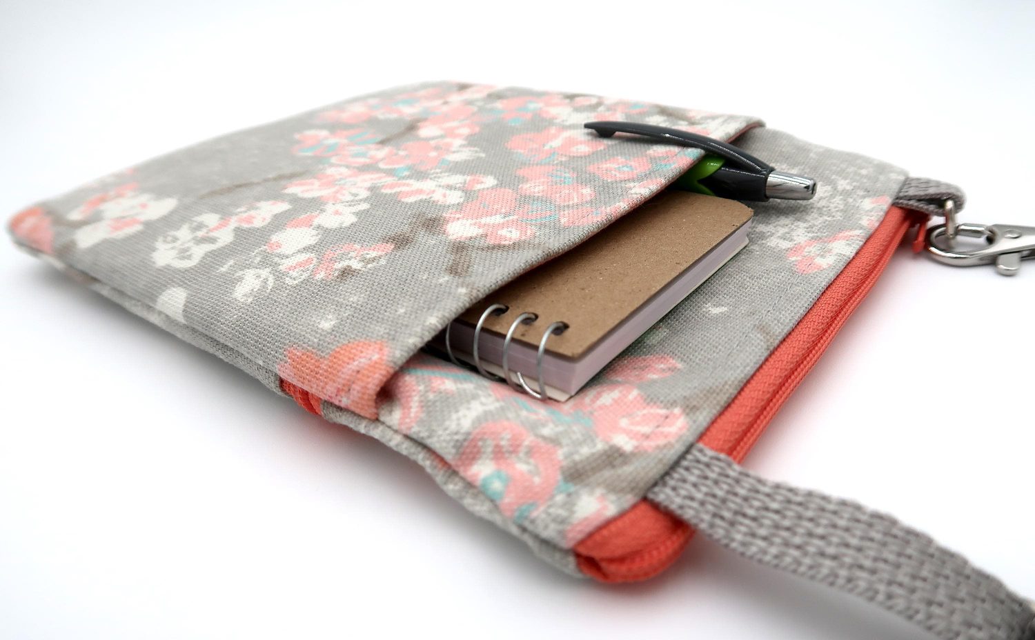 Small Crossbody Bag – Blossoms on Gray, photo 4 of 4