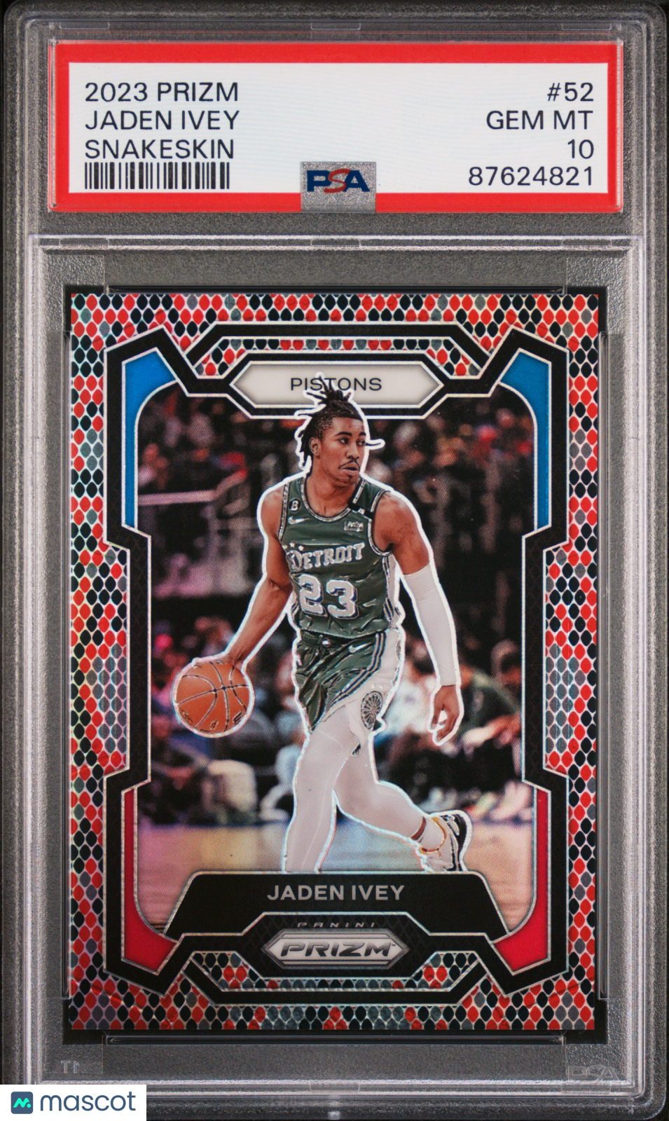 2023 Panini Prizm Jaden Ivey #52 Snakeskin PSA 10