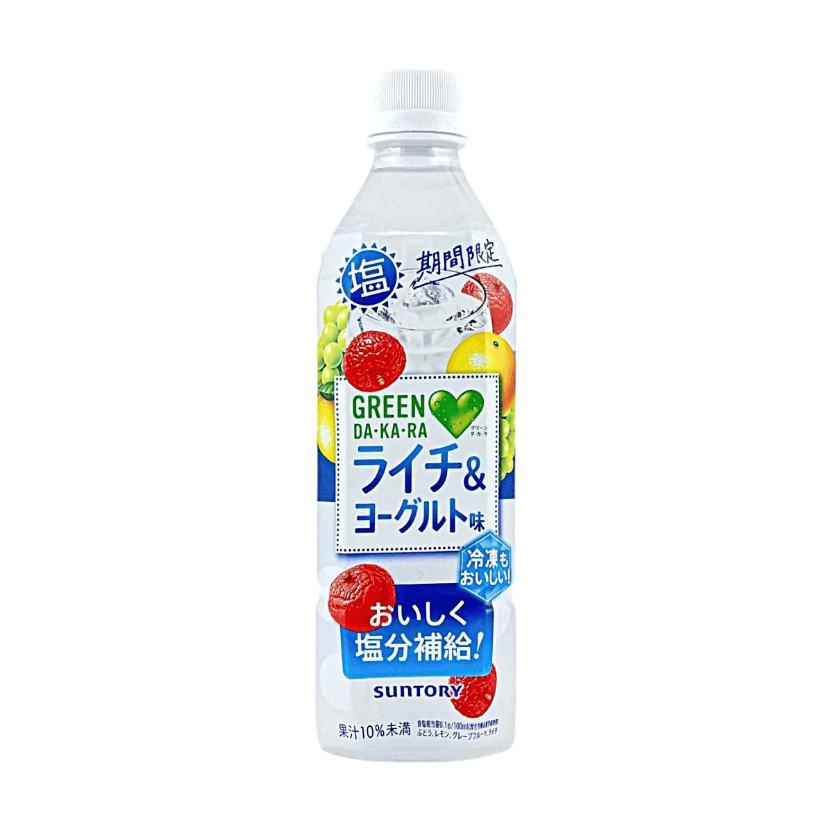 Suntory Japan Green Dakara Lychee Lemon Grape Soft Drink 490ml 12 Pack