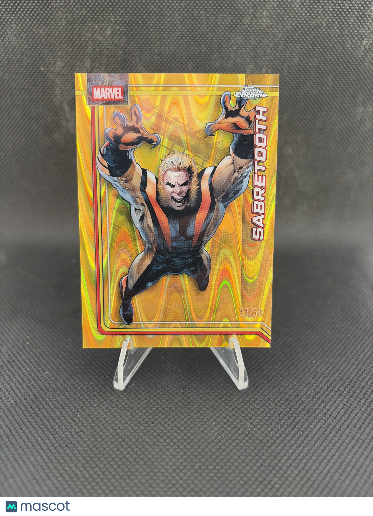 2026 Topps Chrome Marvel Sabretooth Gold RayWave Refractor /50
