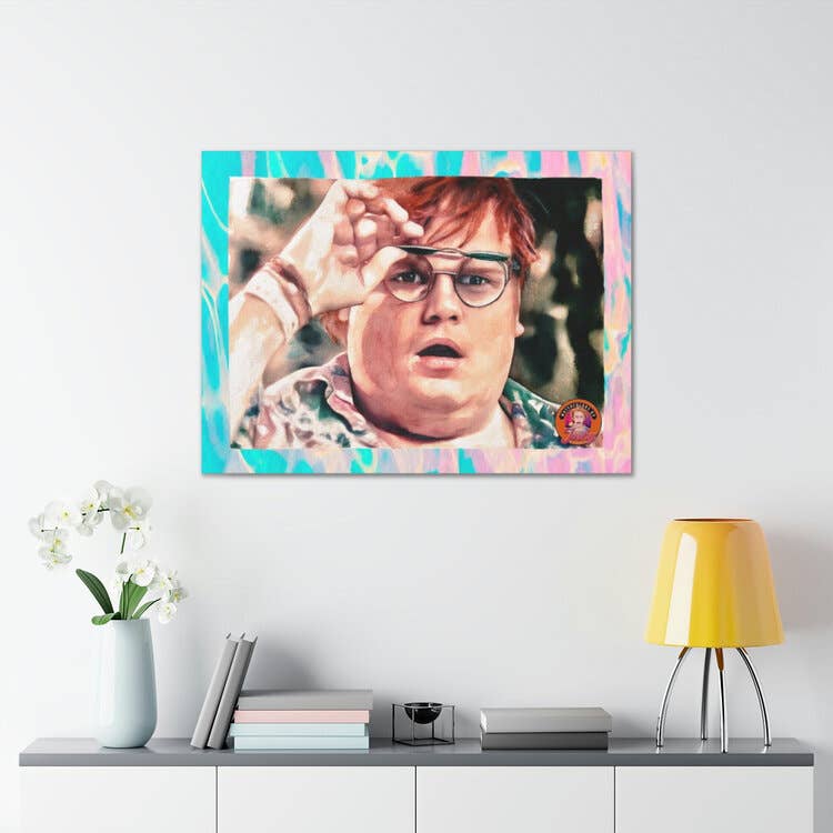 Watercolors by Joshy - Chris Farley Schmitts Gay Beer SNL Watercolor Canvas Wraps: Premium Gallery Wraps (1.25″), 30" x 20"