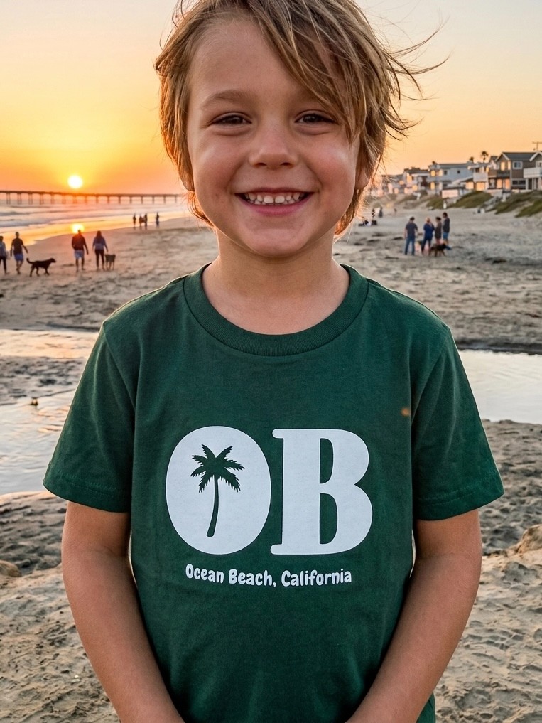 OB Palm Youth Tee (Forest Green)