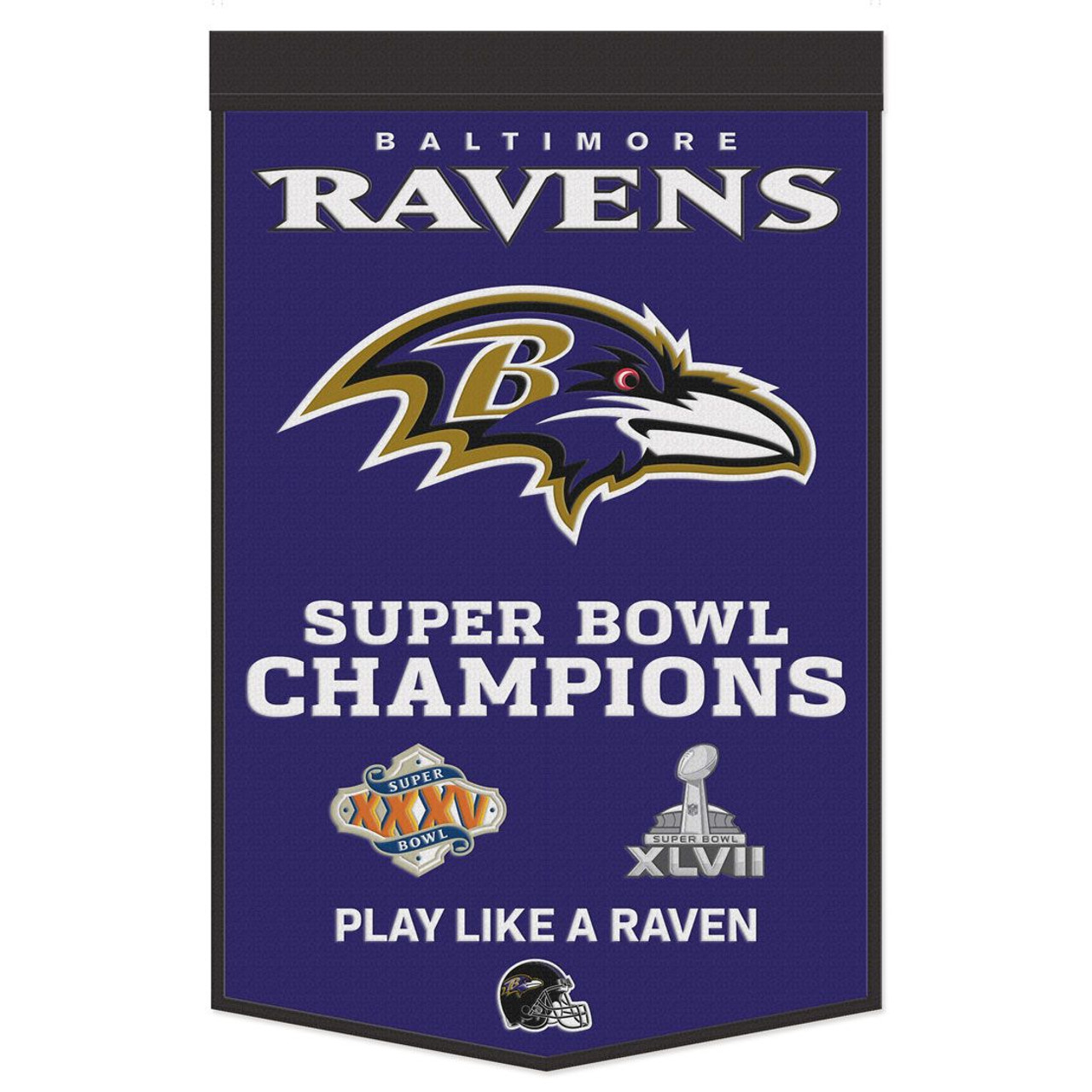 Baltimore Ravens Wool Dynasty Championship Banner 24x38"