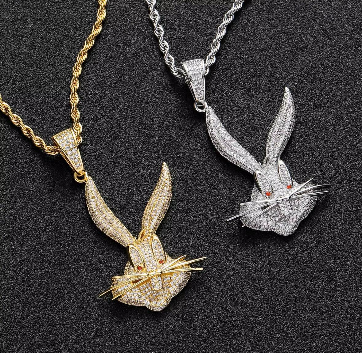 Copper 18K Gold-Plated Rabbit Pendant Necklace, image 2