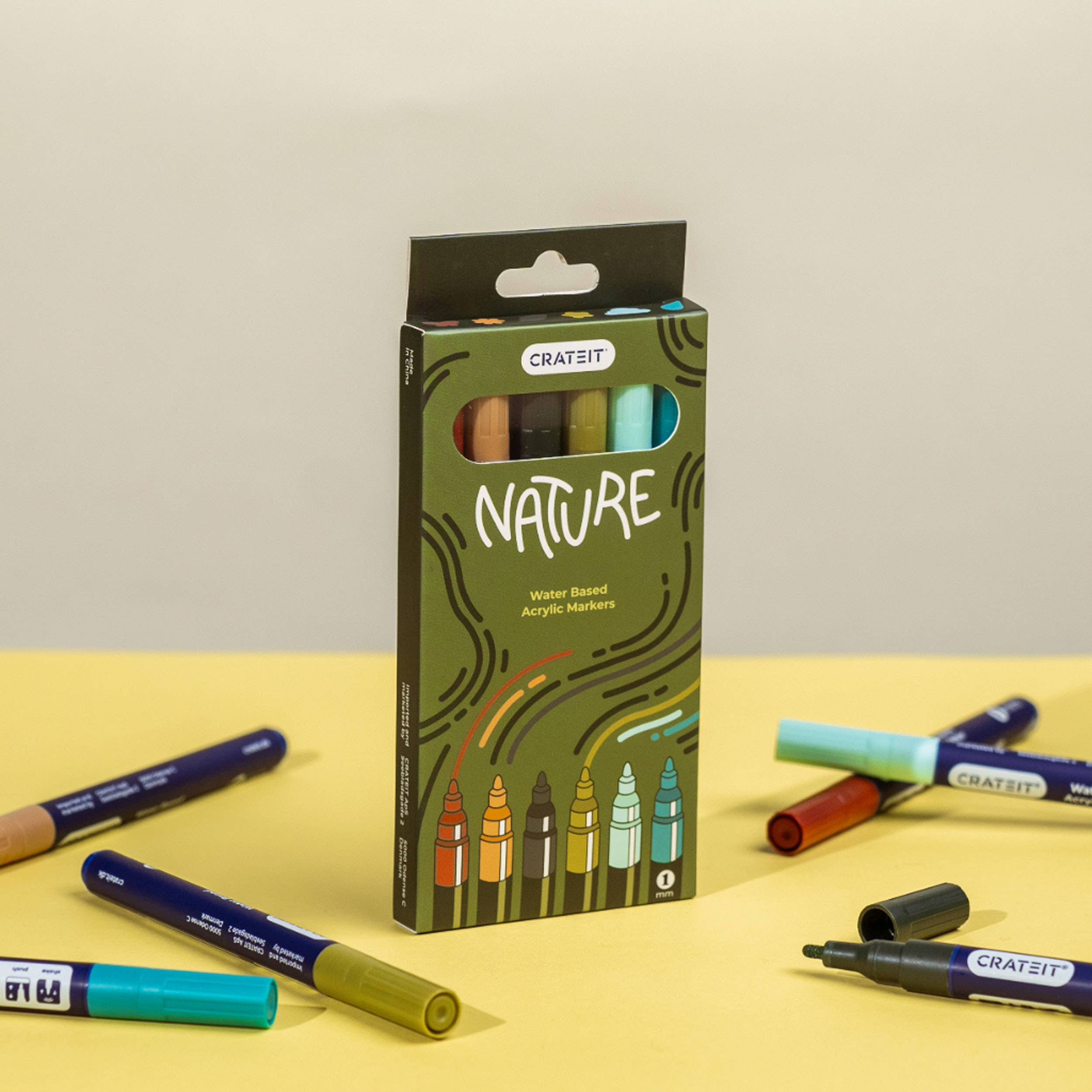 Nature Markers | 1mm – 6 pc Water-based Colouring Pens: Multi-Coloured
