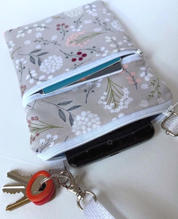 Small Crossbody Bag – Dandelions on Gray, photo 4 of 7