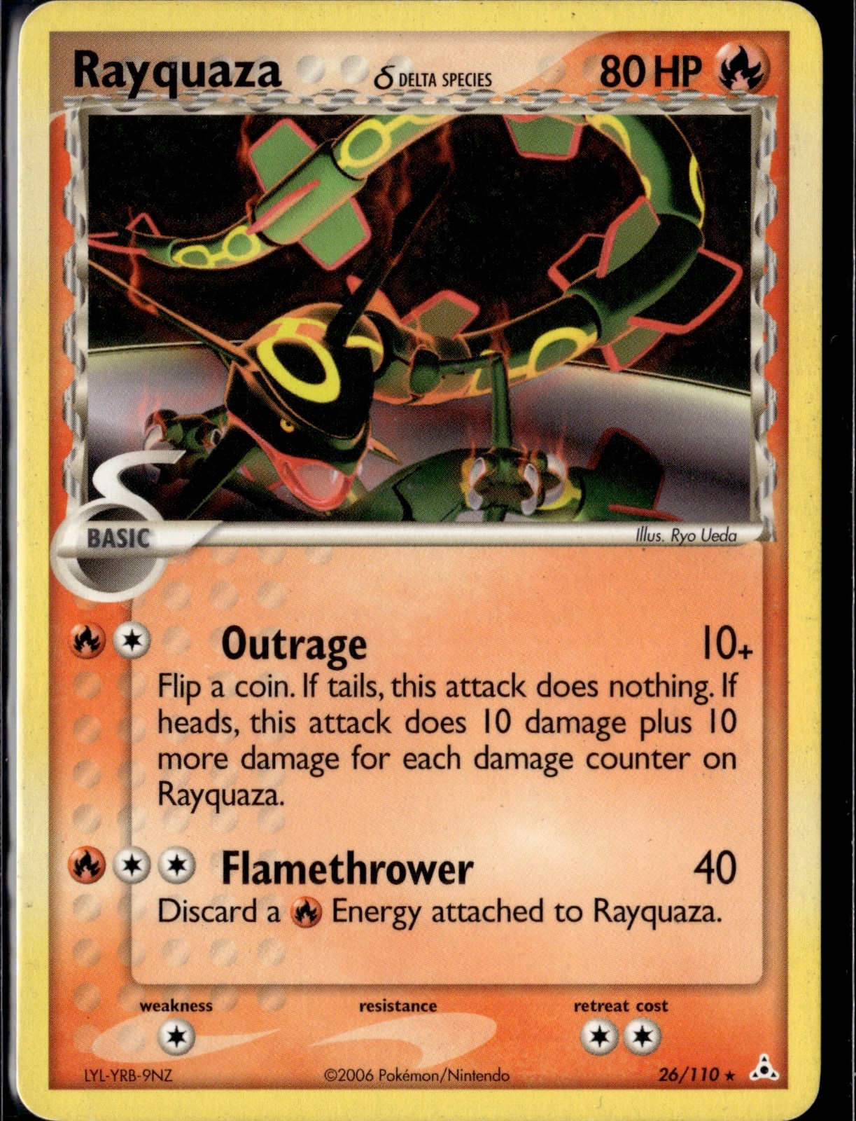 Rayquaza (Delta Species) Rare EX Holon Phantoms 26/110 LP