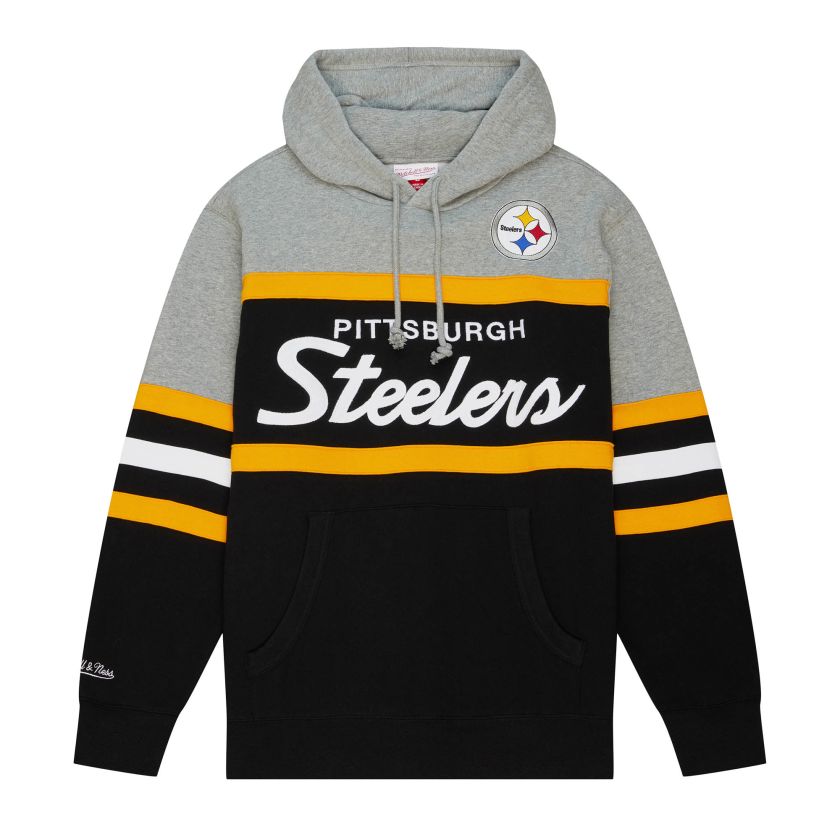 Pittsburgh Steelers Script Mitchell and Ness Hooded Sweatshirt