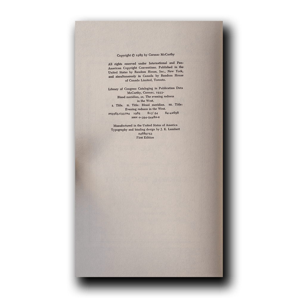 McCathy, Cormac -- Blood Meridian [Book]