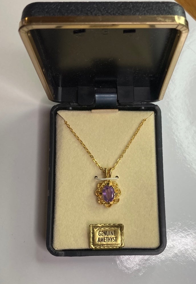 GENUINE AMETHYST Necklace New in Box