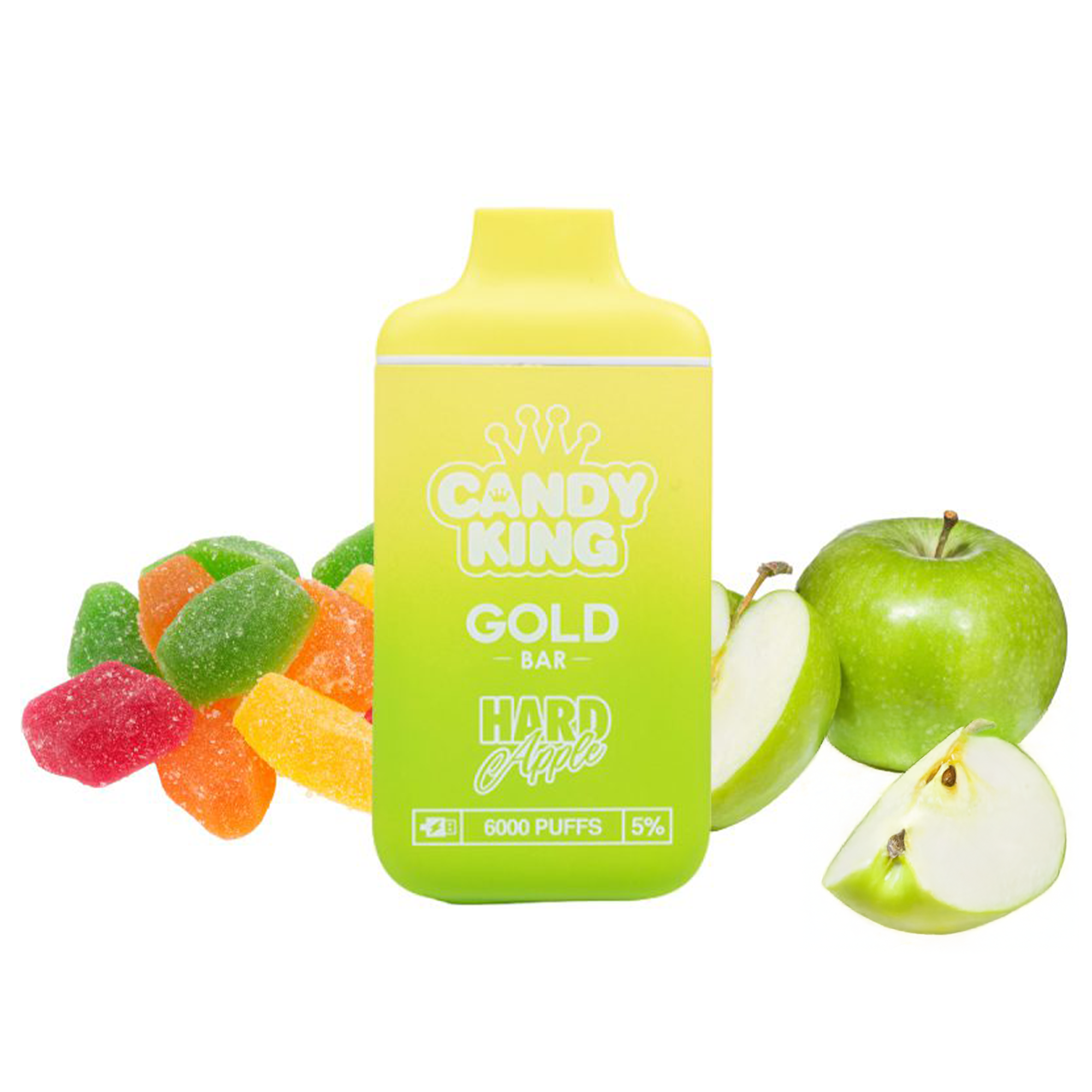 Candy King Gold Bar 6000 Puffs 5mg Nic Hard Apple
