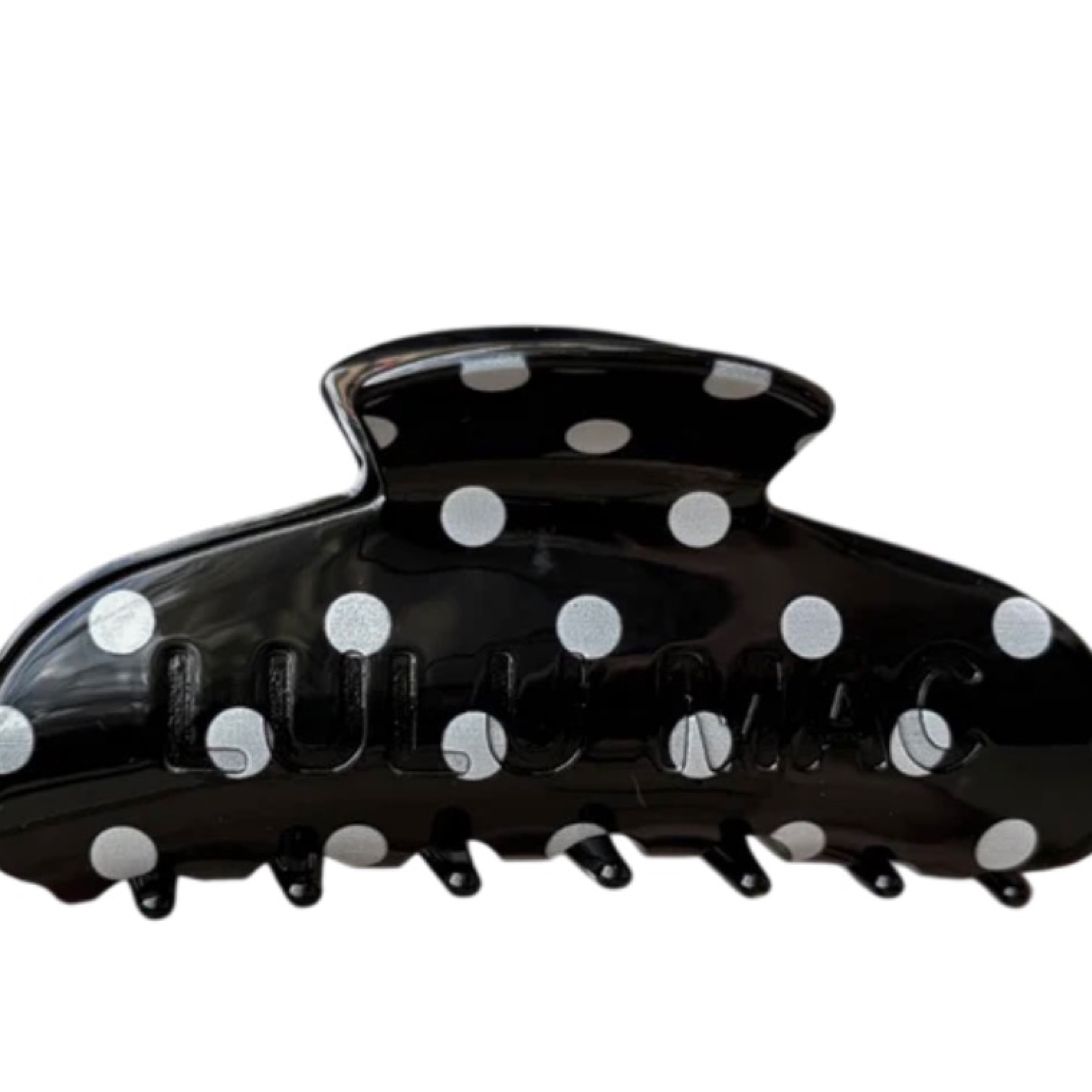 Lulumac hair clip black polka dot — Bama Tan boutique, Tuscaloosa AL