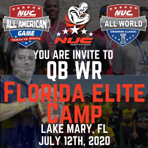 Coach Schuman's QB WR Florida Elite Camp & Challenge, July 12th, 2020 Lake Mary, FL