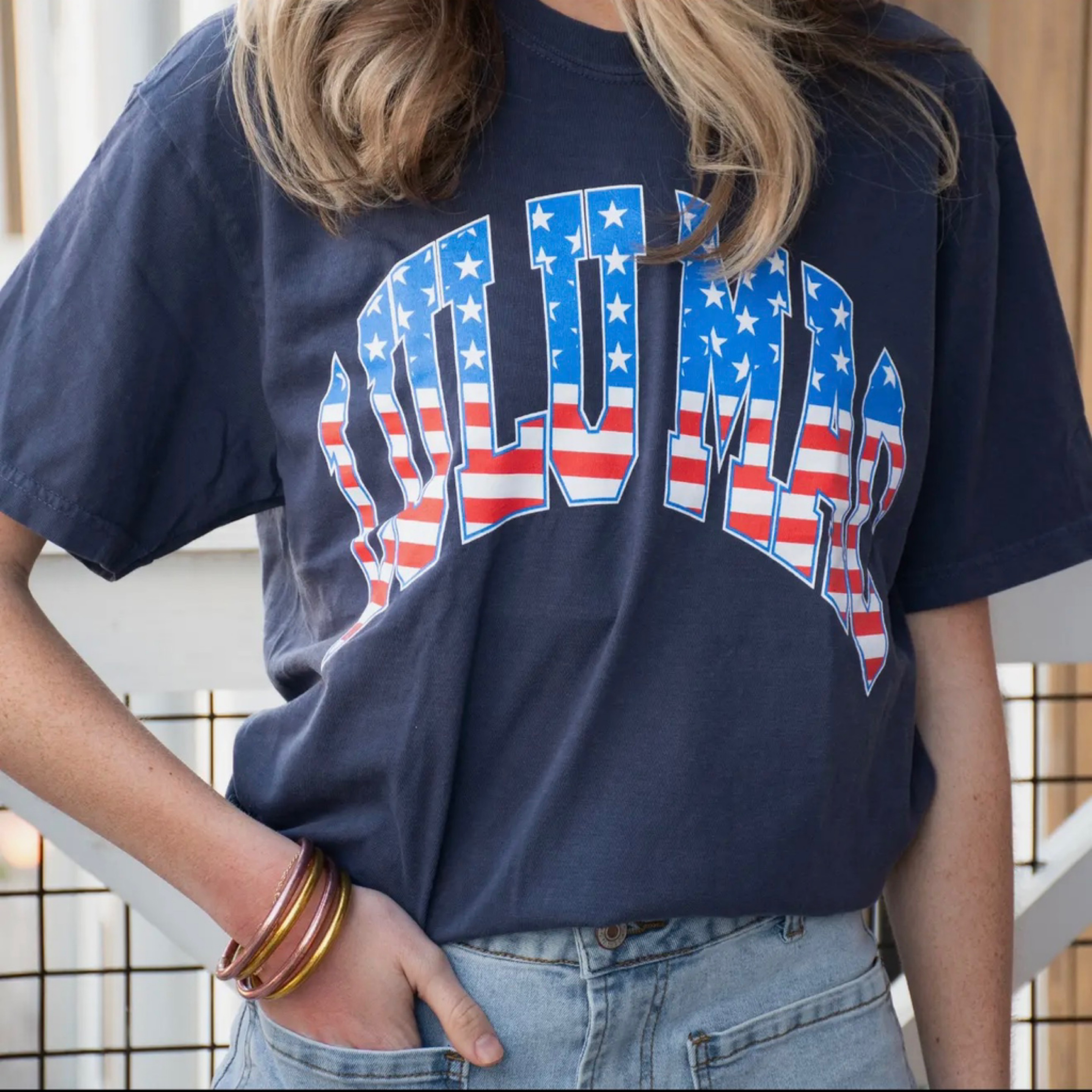 LuluMac t shirt stars & stripes — Bama Tan boutique, Tuscaloosa AL