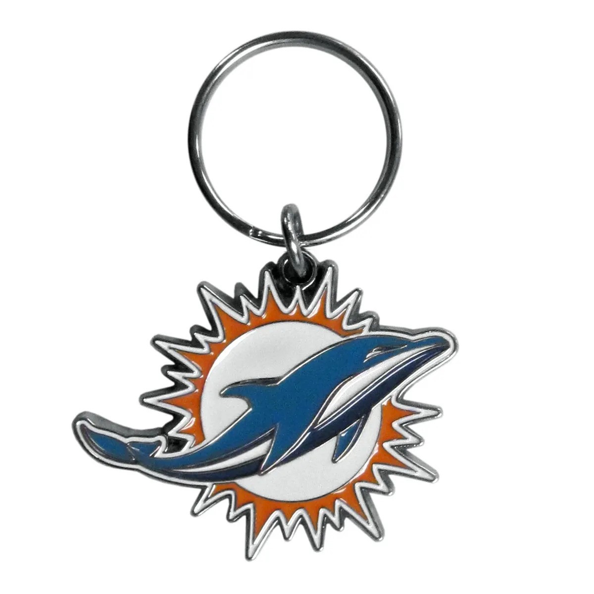 Miami Dolphins Cloisonne Metal Keychain