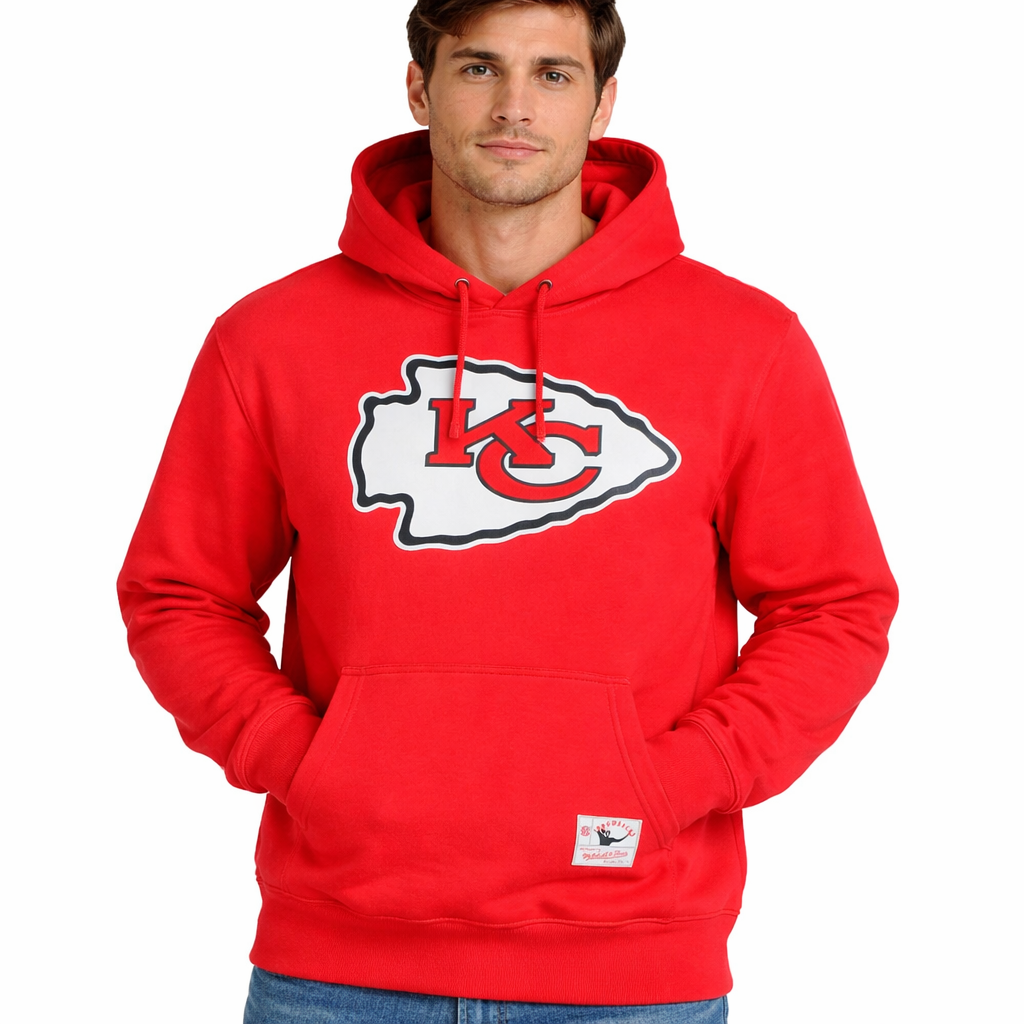 Kansas City Chiefs Retro Red Mitchell and Ness Hooded Sweatshirt
