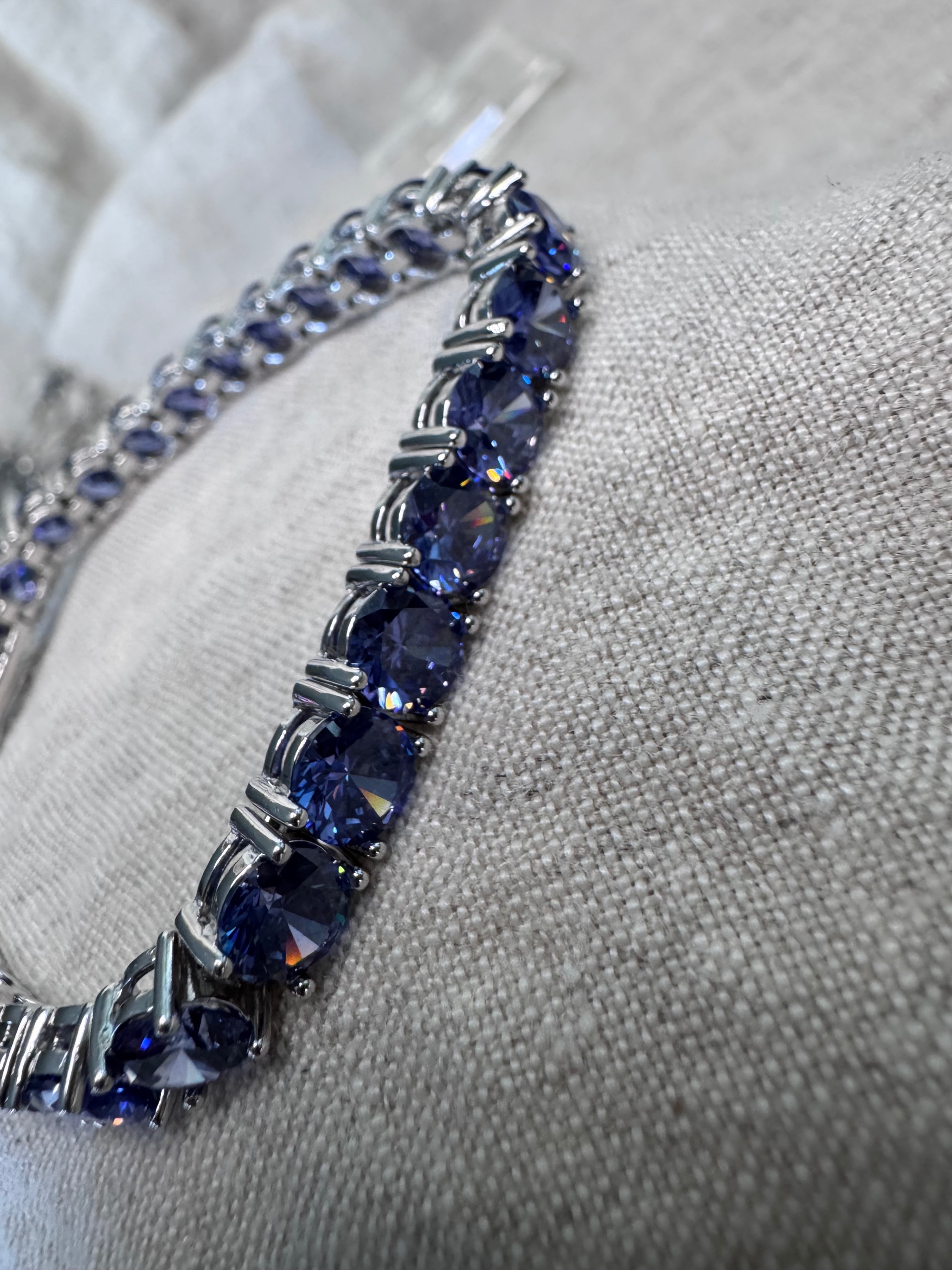 Sterling Silver Tanzanite Tennis Bracelet – 7” | 29 Round Stones (6 mm) thumbnail 2