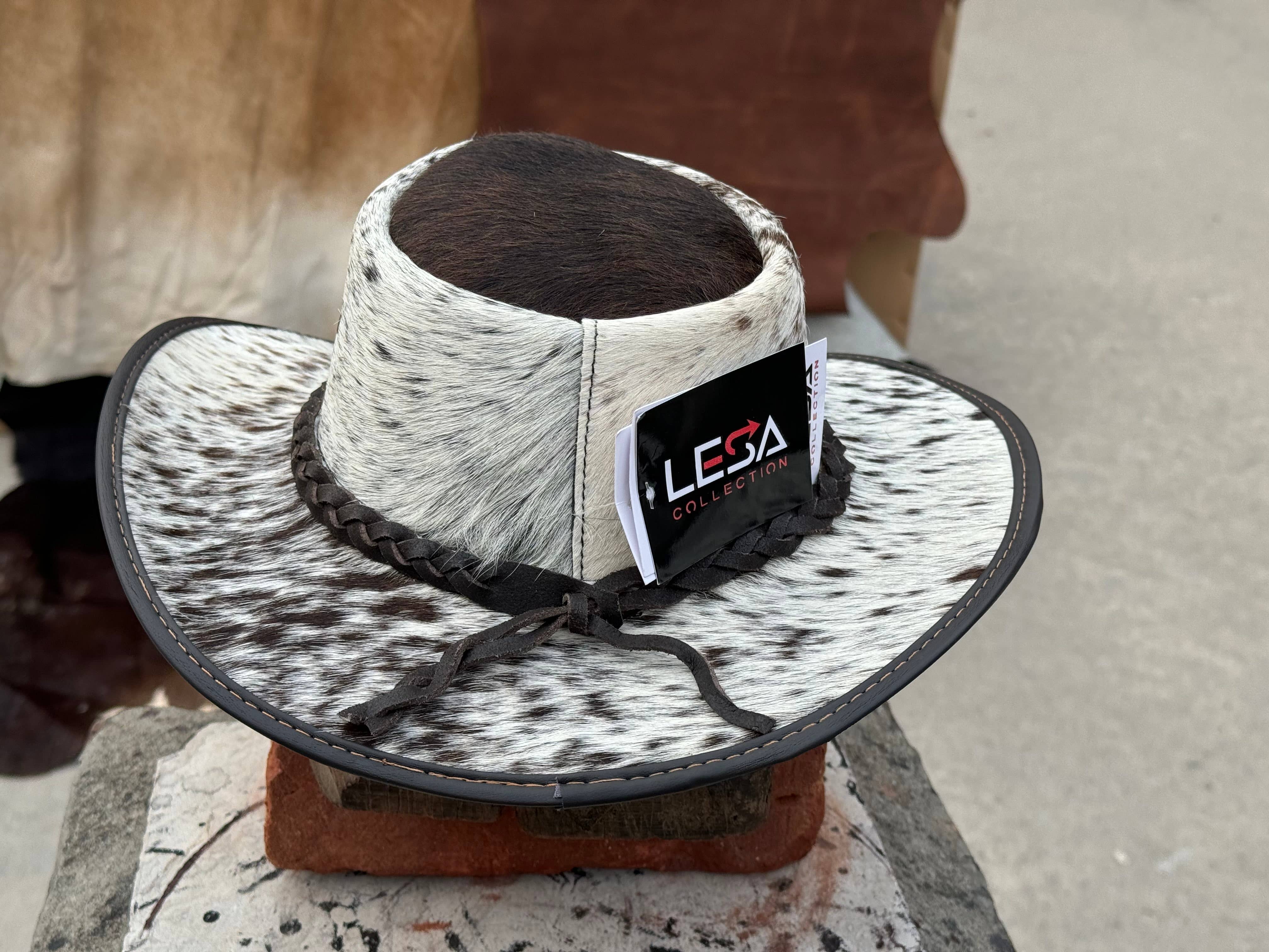 Cabello Leather outback Western Hat Genuine Cow hair hat
