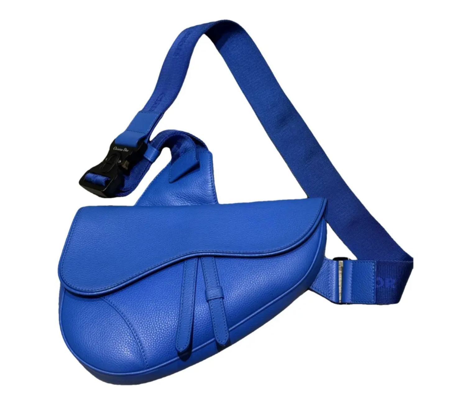 Preowned Dior Blue Calfskin Saddle Bag
