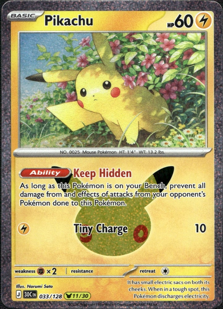 Pikachu - 30TH 33/128