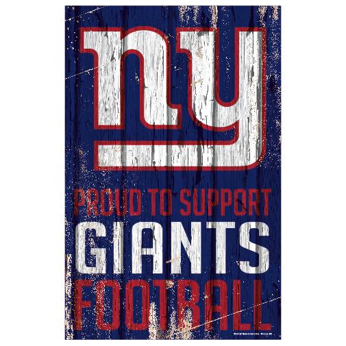 New York Giants Proud to Support Wooden Sign 11x17"