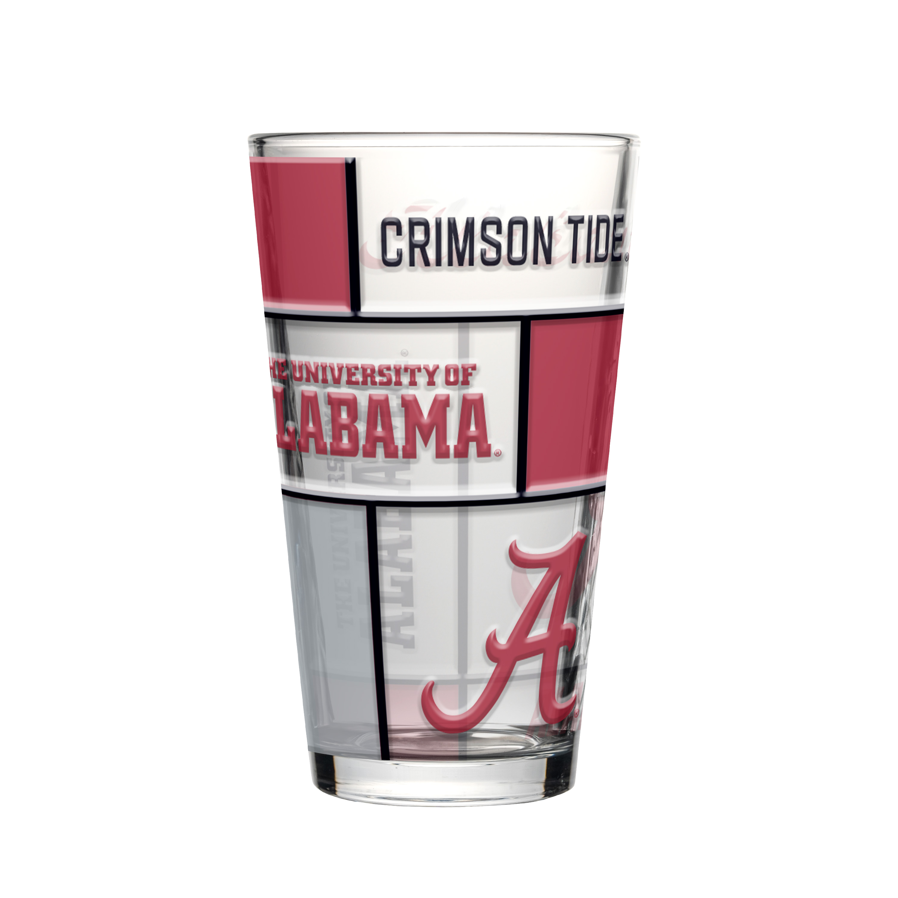 Alabama Crimson Tide Boxed Quilted Stained Pint Glass 16oz