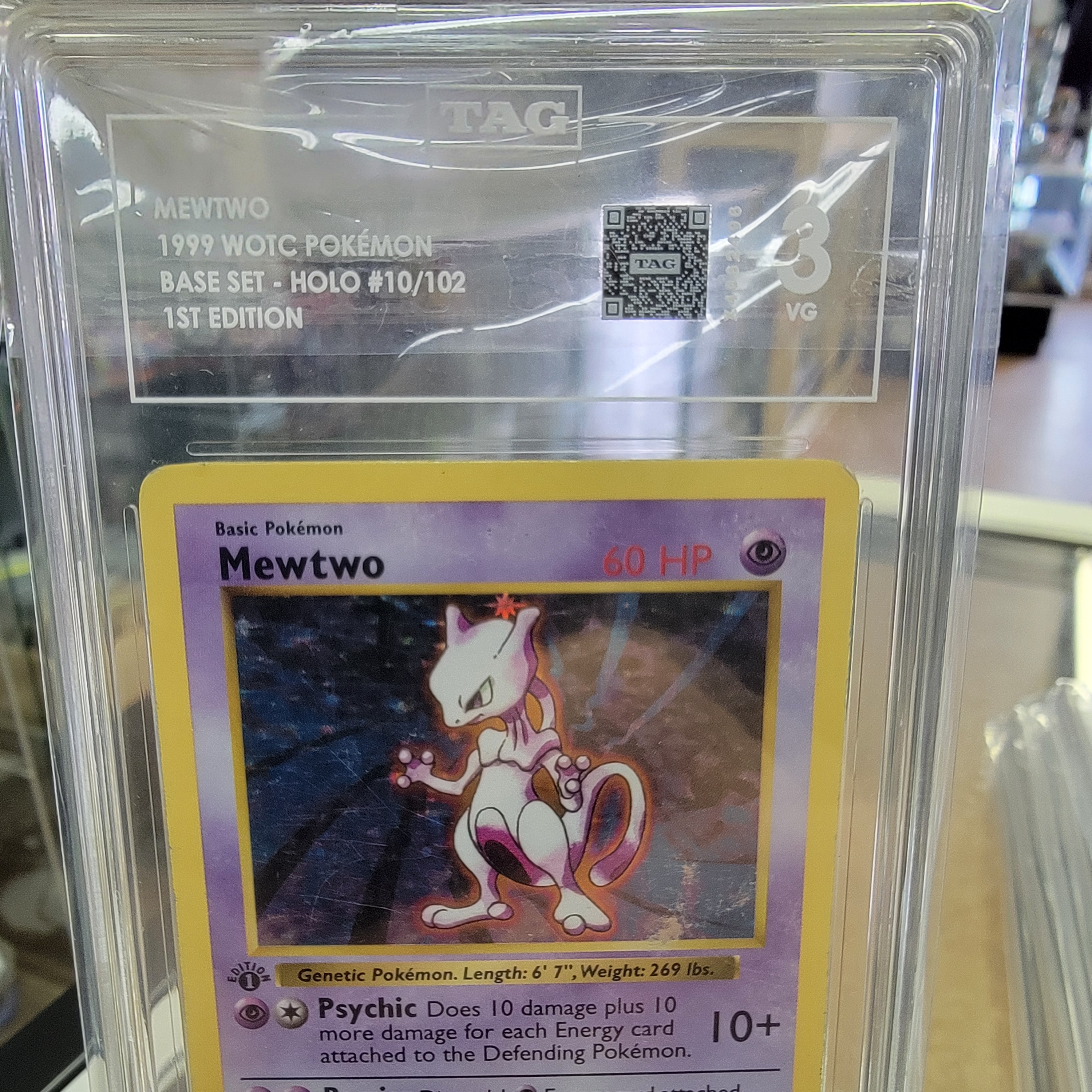 Tag 3 Mewtwo 1st Edition Base Set Holo Graded Card
