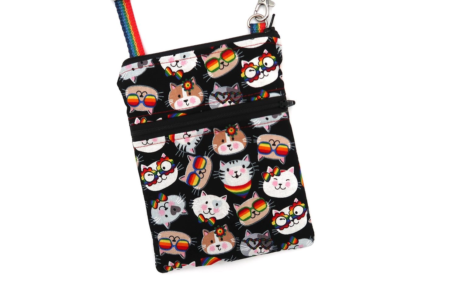Small Crossbody Bag – Cool Cats – handmade crossbody bag