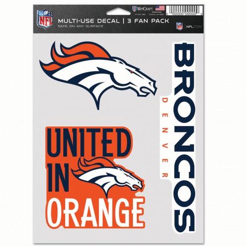 Denver Broncos Multi Use 3 Pack Fan Decals