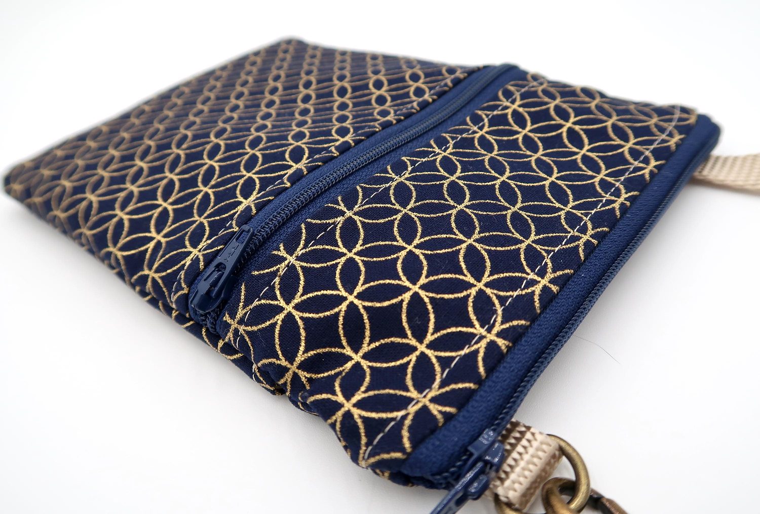 Small Crossbody Bag – Shippo Navy & Gold, photo 3 of 6