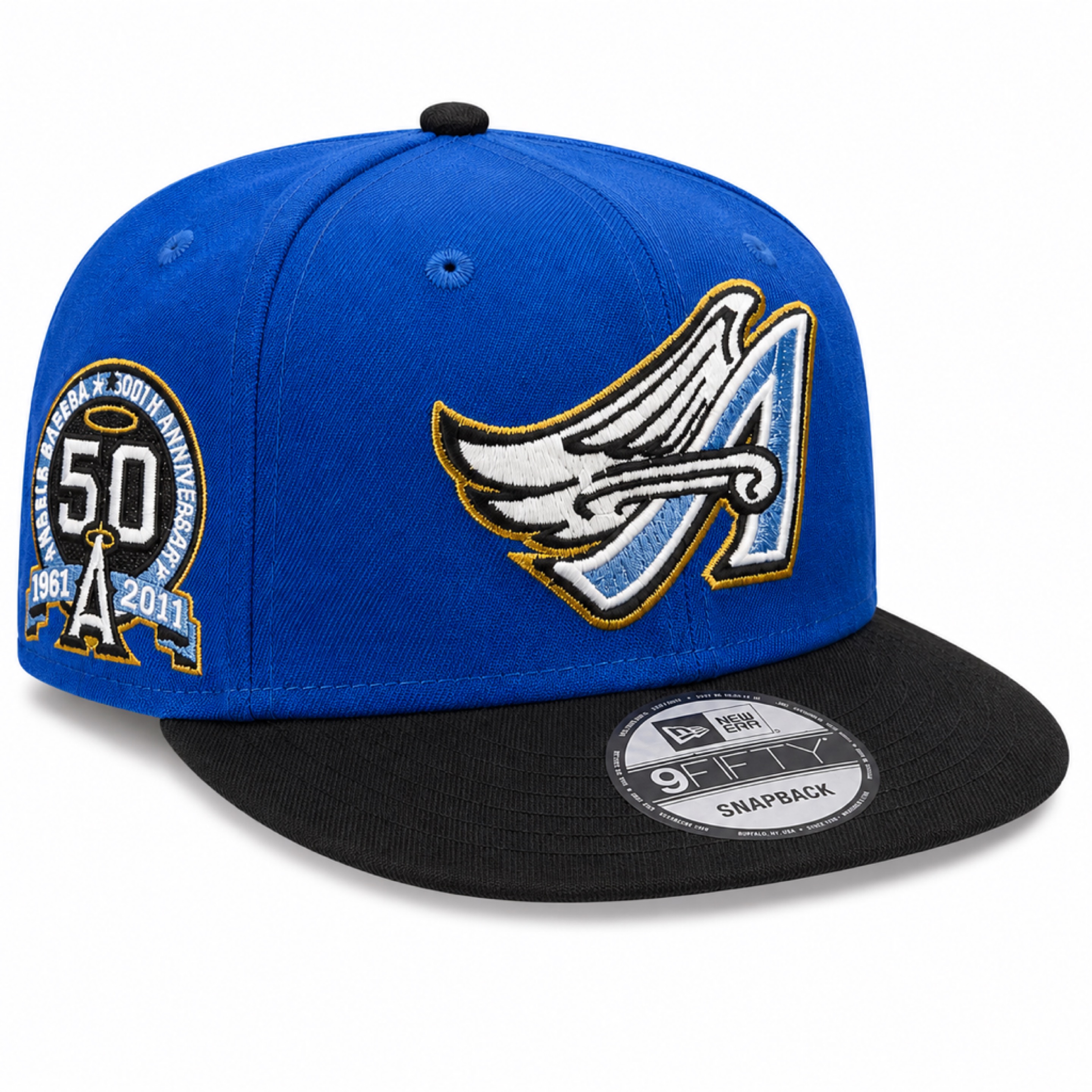 Anaheim Angels New Era 9FIFTY 50th Anniversary Royal/Black Snapback Hat