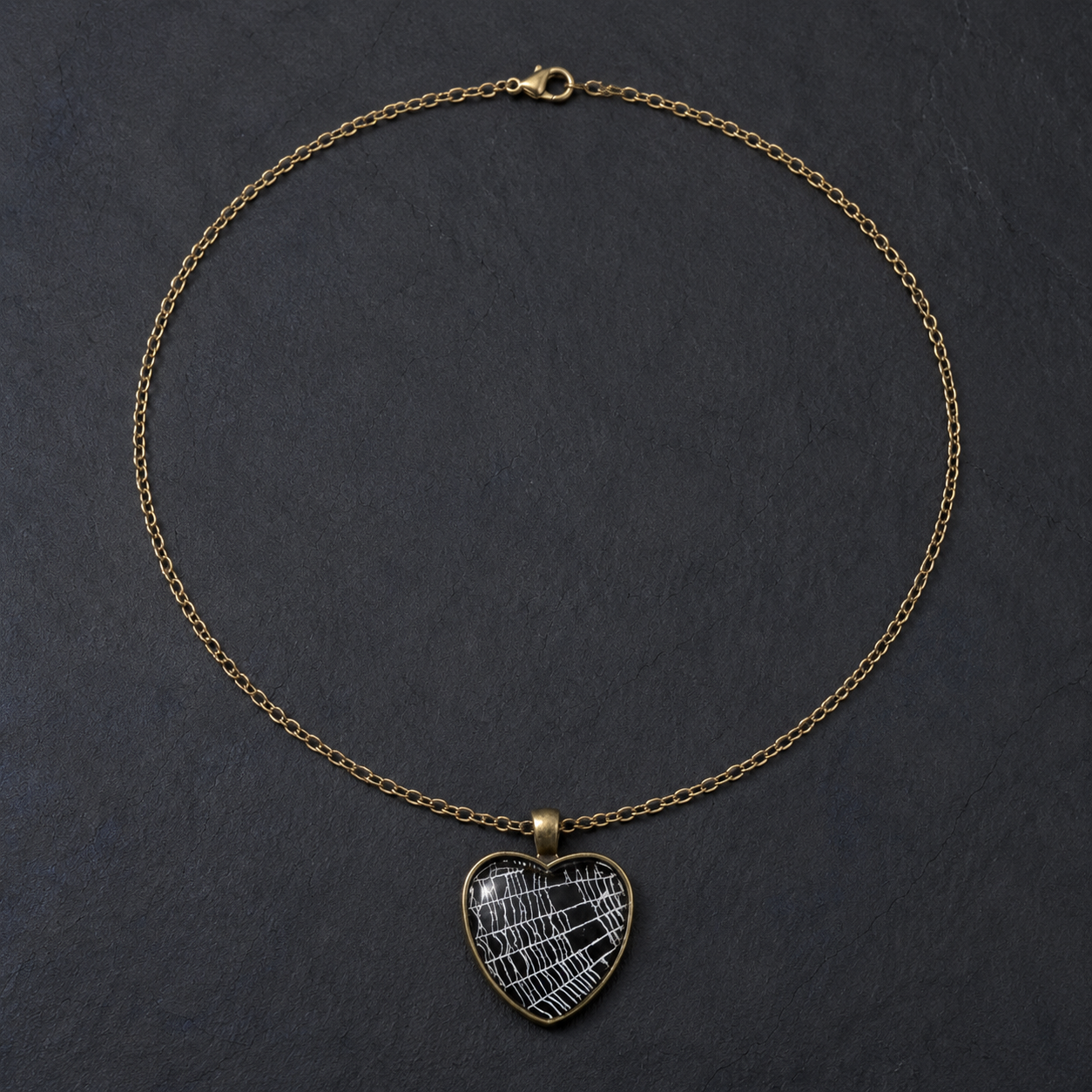 Spiderweb Heart Necklace