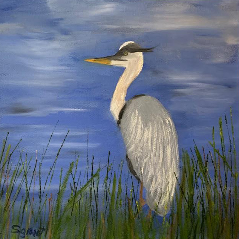Blue Heron (10" x 10")