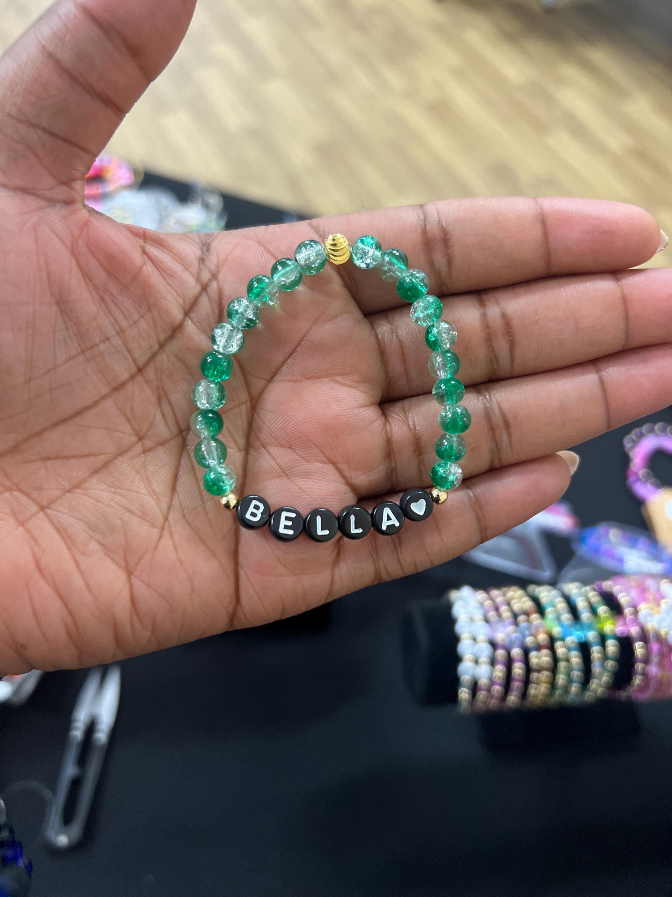 Personalized Beaded Name Bracelet: Custom Letter Word Jewelry, Mother’s Day gift view 7