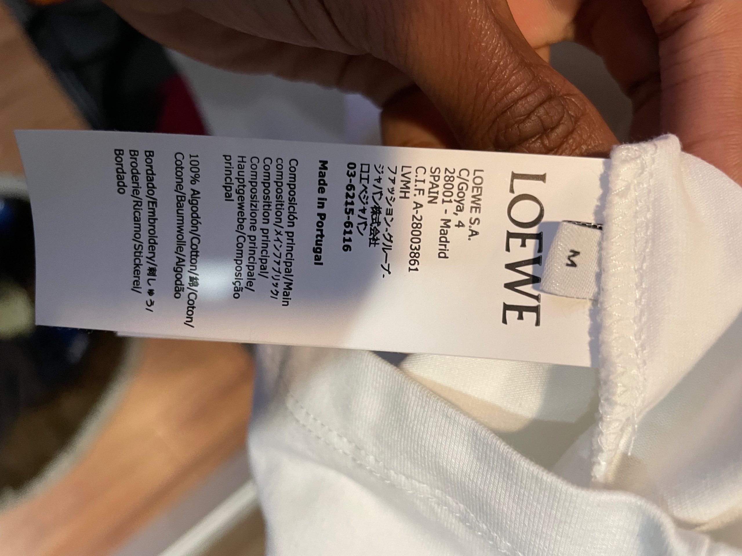 LOEWE  Regular fit T-shirt in cotton, size M, preowned condition — photo 2 of 2