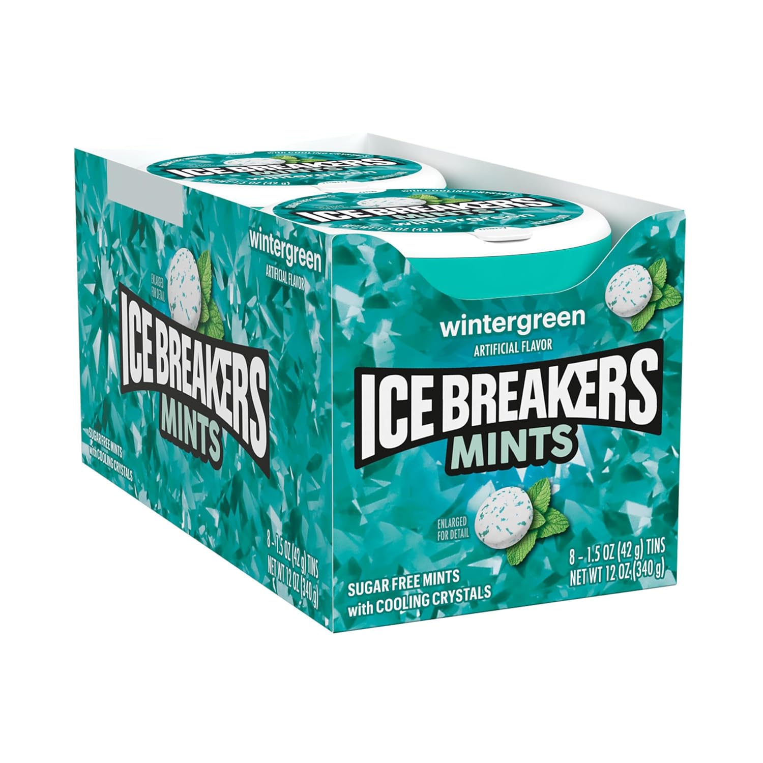 ICE BREAKERS Wintergreen Sugar Free Breath Mints 8 Count 1.5 Ounce Tins