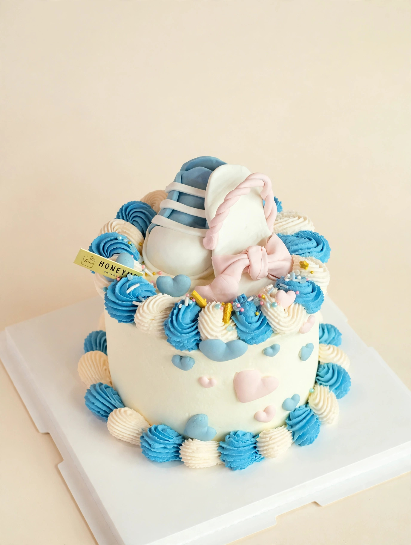 Baby Shower Bootie Cake — HoneyMe Bakery, Bellevue