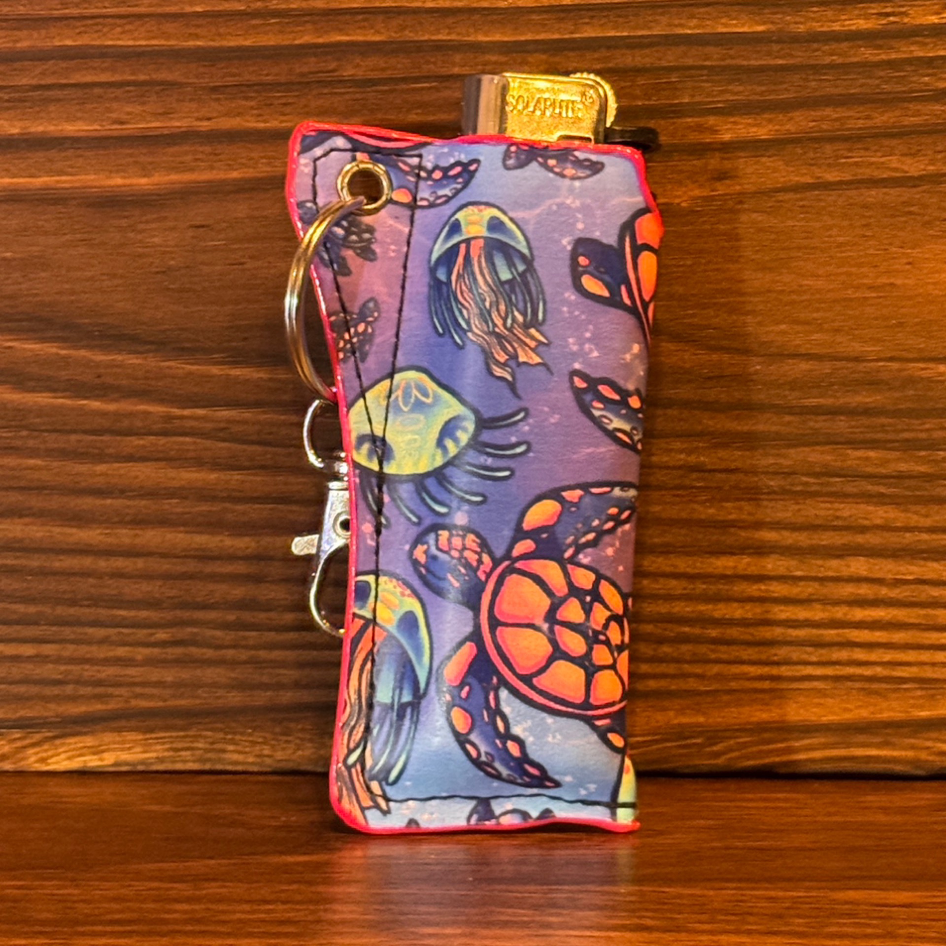 Lighter Holder Keychain Yellow Sea