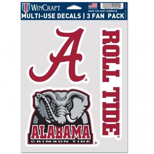 Alabama Crimson Tide Multi Use 3 Pack Fan Decals