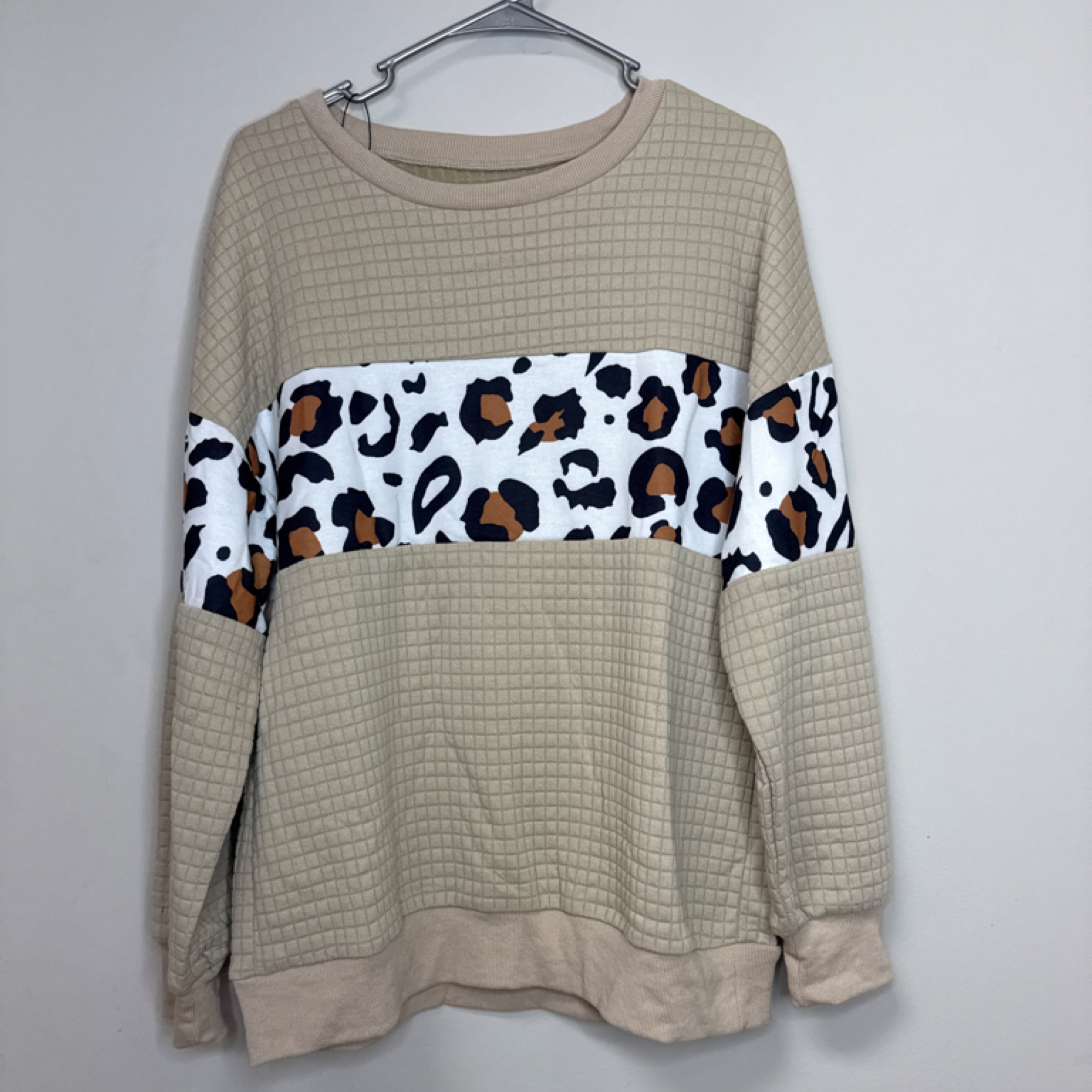 DL brown/leopard long sleeve top — Bama Tan boutique, Tuscaloosa AL