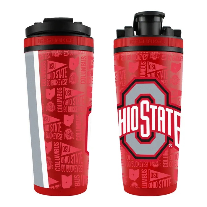 Ohio State Buckeyes 4D Stainless Steel Ice Shaker 26oz