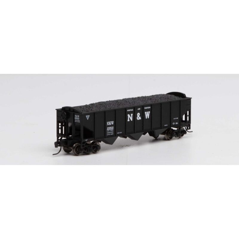 40' 3 Bay Ribbed Hopper W/ Load N&W 25573 N Scale