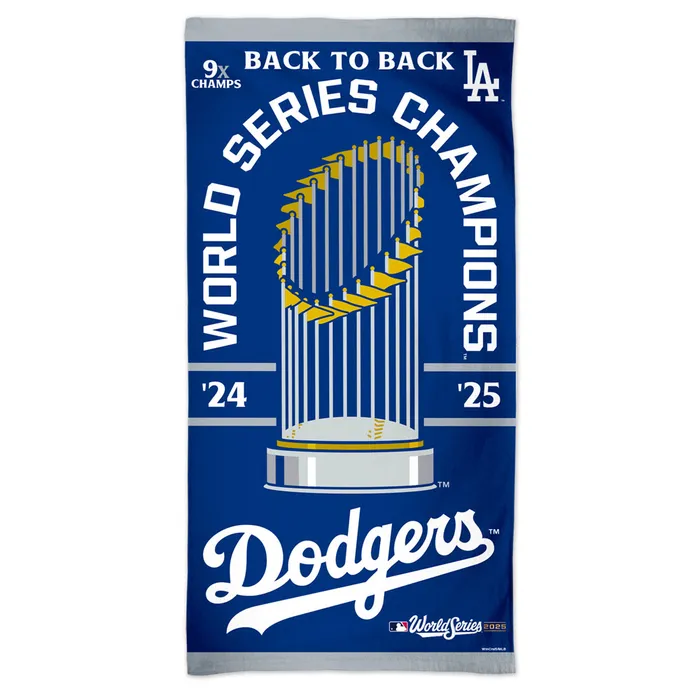 Los Angeles Dodgers 2025 World Series Champions Spectra Beach Towel 30x60"