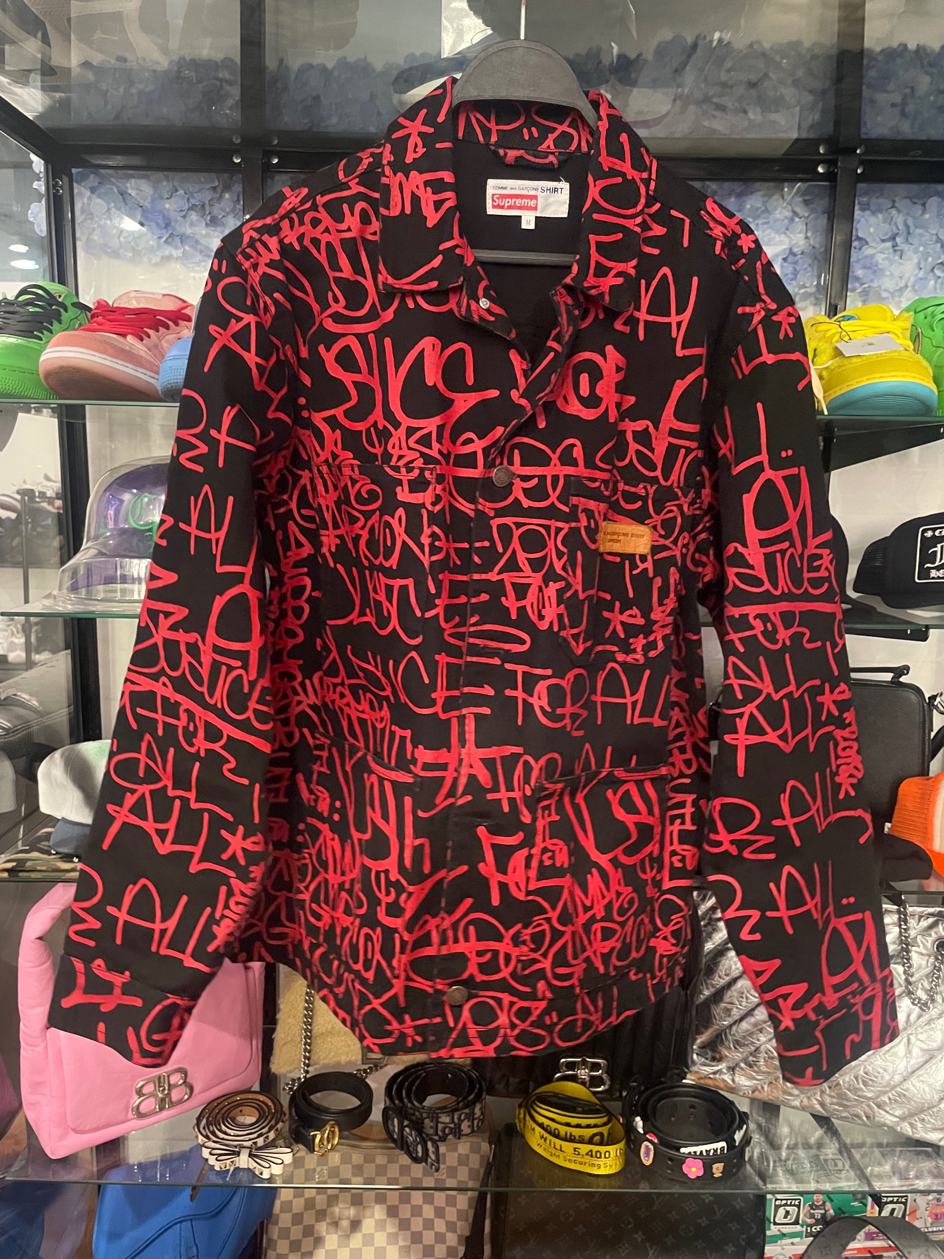Supreme x come des garçon shirt printed canvas chore coat size M (used)